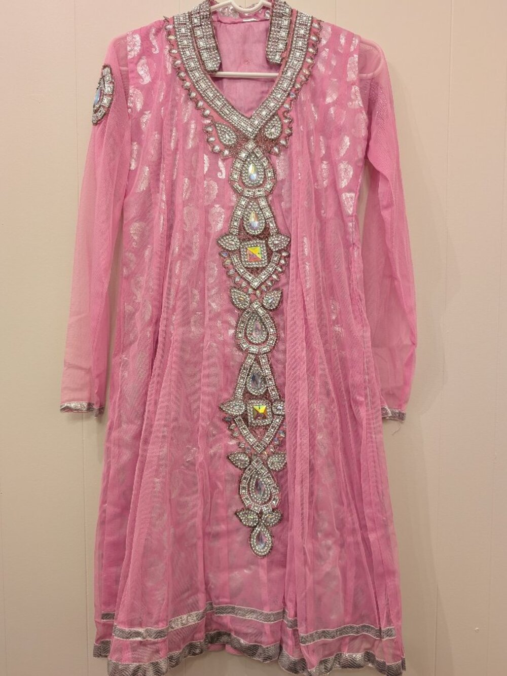 Beautiful Pink and Silver Salwar Top